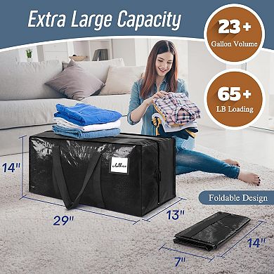 Heavy Duty 23Gal Bags PE Waterproof, Zipper, 65lb loading