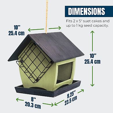 MEKKAPRO Double Suet Bird Feeder Hanging Weatherproof