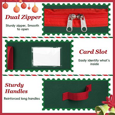 Christmas Ornament Storage Box 128 Capacity Adjustable Dividers Sturdy Green