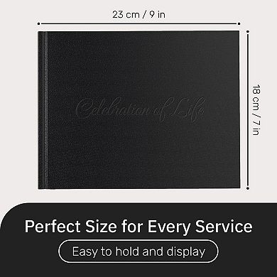 UCO Funeral Guest Book for Memorial Service (9 x 7 In), Hardcover, Memory Logbook