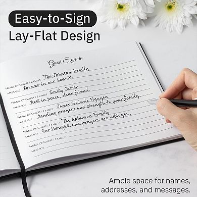 UCO Funeral Guest Book for Memorial Service (9 x 7 In), Hardcover, Memory Logbook