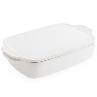 Chef Pomodoro Casserole Dish (15.50 × 11.8", 39.3 x 30 cm), White Ceramic Baking Dishes for Oven