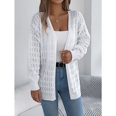 Womens Crochet Cardigan Kimonos Boho Long Sleeve Oversized Summer Open Front Knitted Sweater