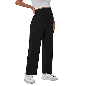 Women's Maternity Smooth Feeling Pants Comfy Soft Pregnancy Yoga Pants Straight Leg Workwear Pants