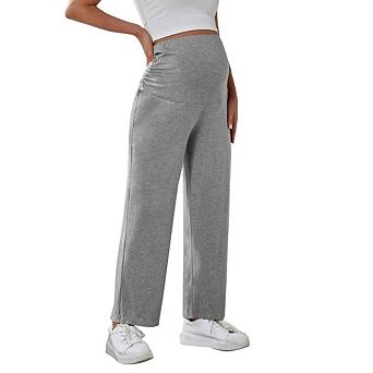 Women's Maternity Smooth Feeling Pants Comfy Soft Pregnancy Yoga Pants Straight Leg Workwear Pants
