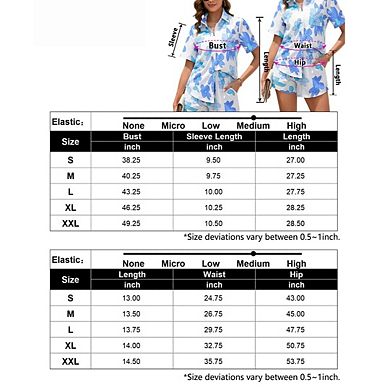 Women's 2 Piece Loose Fitting Casual Sets Short Sleeve Top Shorts Print Sets