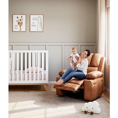 Recliner Chair, Oversized Leather Rocking Recliner with Massage and Heat