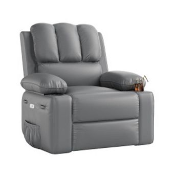 Recliner Chair, Oversized Leather Rocking Recliner with Massage and Heat