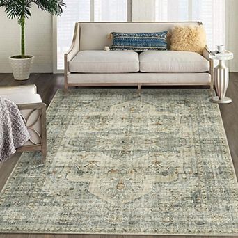 Vintage Washable Rug 6x9 Area Rugs for Living Room Large Non Slip Bedroom Rug Ultra-Th
