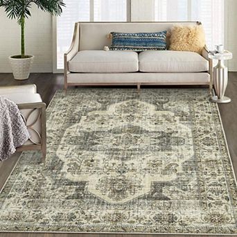 Vintage Washable Rug 6x9 Area Rugs for Living Room Large Non Slip Bedroom Rug Ultra-Th