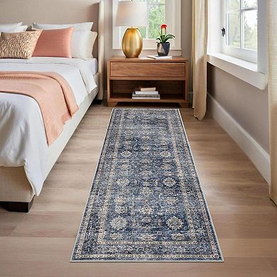 Area Rugs 2x3 Vintage Printed Floor Carpet with Non-Slip Backing, Stain-Resistant Oriental