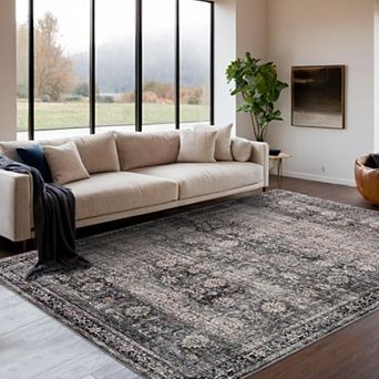 Area Rugs 2x3 Vintage Printed Floor Carpet with Non-Slip Backing, Stain-Resistant Oriental