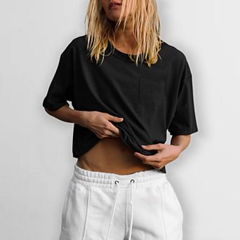 Women's Classic Crew Neck T-Shirt, Solid Color Short Sleeve Tee, Soft Casual Everyday Essential Top