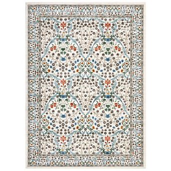 Vintage Floral Washable Rug Non-Slip Stain Resistant Carpet