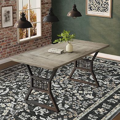 Washable Area Rug, Boho Floral Soft Rugs for Living Room, Non Slip Low Pile Carpet