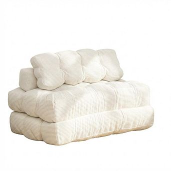 3-in-1 Folding Convertible Sofa Bed with Adjustable Back Support Pillows for Small Space