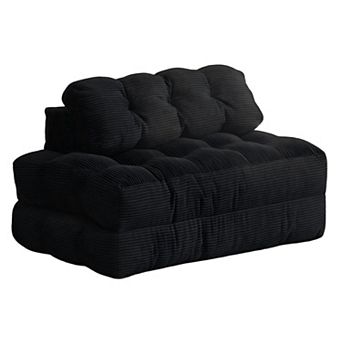 3-in-1 Folding Convertible Sofa Bed with Adjustable Back Support Pillows for Small Space