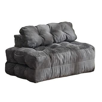 3-in-1 Folding Convertible Sofa Bed with Adjustable Back Support Pillows for Small Space