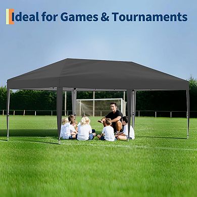 10x20 FT Pop Up Canopy Tent, Easy One Person Set Up, Portable Shelter with Stakes