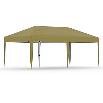 10x20 FT Pop Up Canopy Tent, Easy One Person Set Up, Portable Shelter with Stakes