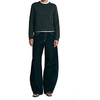 Women's High Waist Wide Leg Jeans Loose Fit Vintage Washed Denim Pants