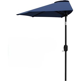Patio Umbrella 9FT - Half Umbrella Outdoor with Smooth Crank Lift, Outdoor Shade Canopy