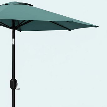 Patio Umbrella 9FT - Half Umbrella Outdoor with Smooth Crank Lift, Outdoor Shade Canopy