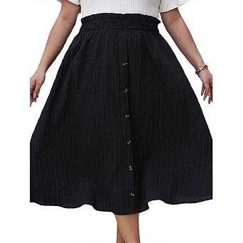 Skirts for Women High Waist a Line Skirt Casual Cotton Linen Skirt Spring Trendy Comfy Skirts