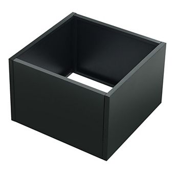 18" Steel Planter Box, Snap Assembly, Open Base, 12" Deep, Black