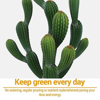 Realistic Artificial Aloe Vera Plant with Planter, UV Resistant Faux Plant for Home Office Decor