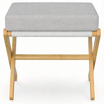 Foldable Ottoman Footstool 18.22" D x 12.04" W x 17.32" H inch