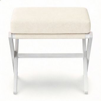 Foldable Ottoman Footstool 18.22" D x 12.04" W x 17.32" H inch