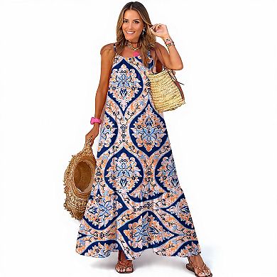 Floral Spaghetti Strap Summer Sun Dress
