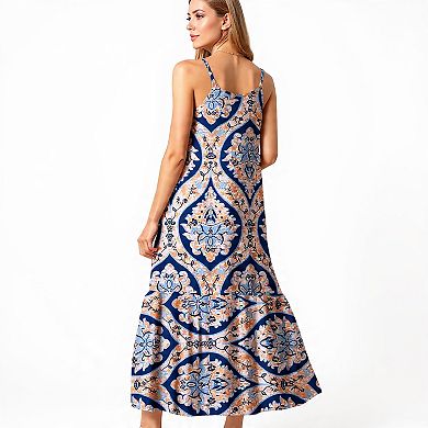 Floral Spaghetti Strap Summer Sun Dress