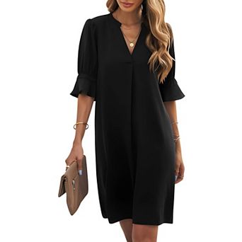 Solid Color Loose Casual Dress for Women