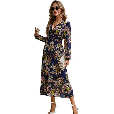 Long Sleeve A-Line Empire Waist Dress