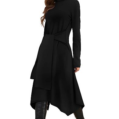 High Waist Midi Sweater Dress for Women
