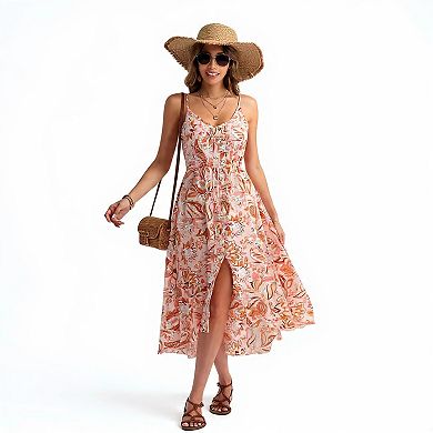 Women’s Flowy Polka Dot V-Neck Sundress