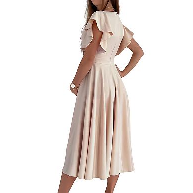 Formal V-Neck Floral Dress for Parties