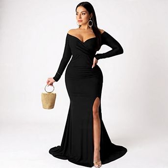 Sleek Long Sleeve Formal Dress