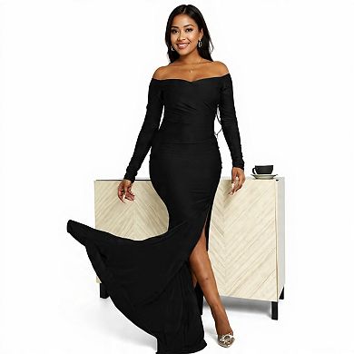 Sleek Long Sleeve Formal Dress