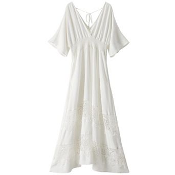 Women's V-Neck Lace Boho Dress