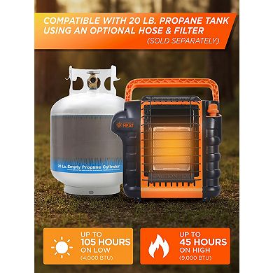 Commercial Heat 9000 BTU Orange Portable Propane Heater