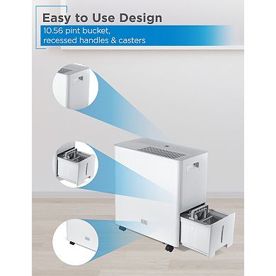 BLACK+DECKER™ 36 Pint Portable Dehumidifier, BDM36WCDA, White