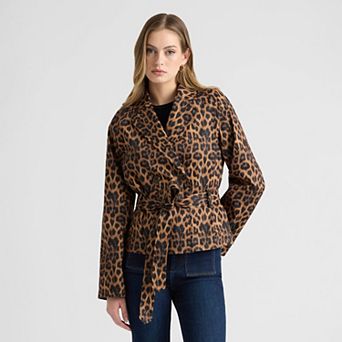 Women's NVLT Cropped Leopard Trench Coat