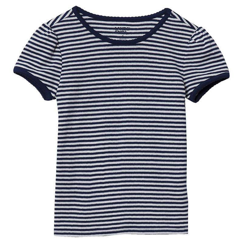 Girls 2-16 Lands' End Short Sleeve Pointelle Knit T-Shirt, Girl's,