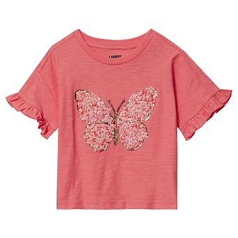 Girls 2-16 Lands' End Short Sleeve Ruffle Top