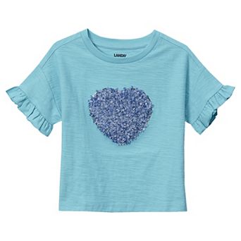 Girls 2-16 Lands' End Short Sleeve Ruffle Top