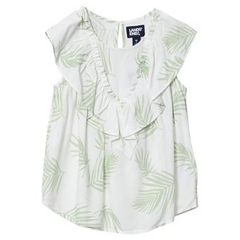 Girls 2-16 Lands' End Breezy V-Neck Ruffle Top