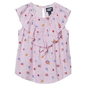 Girls 2-16 Lands' End Breezy V-Neck Ruffle Top